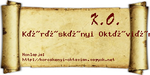 Köröskényi Oktávián névjegykártya
